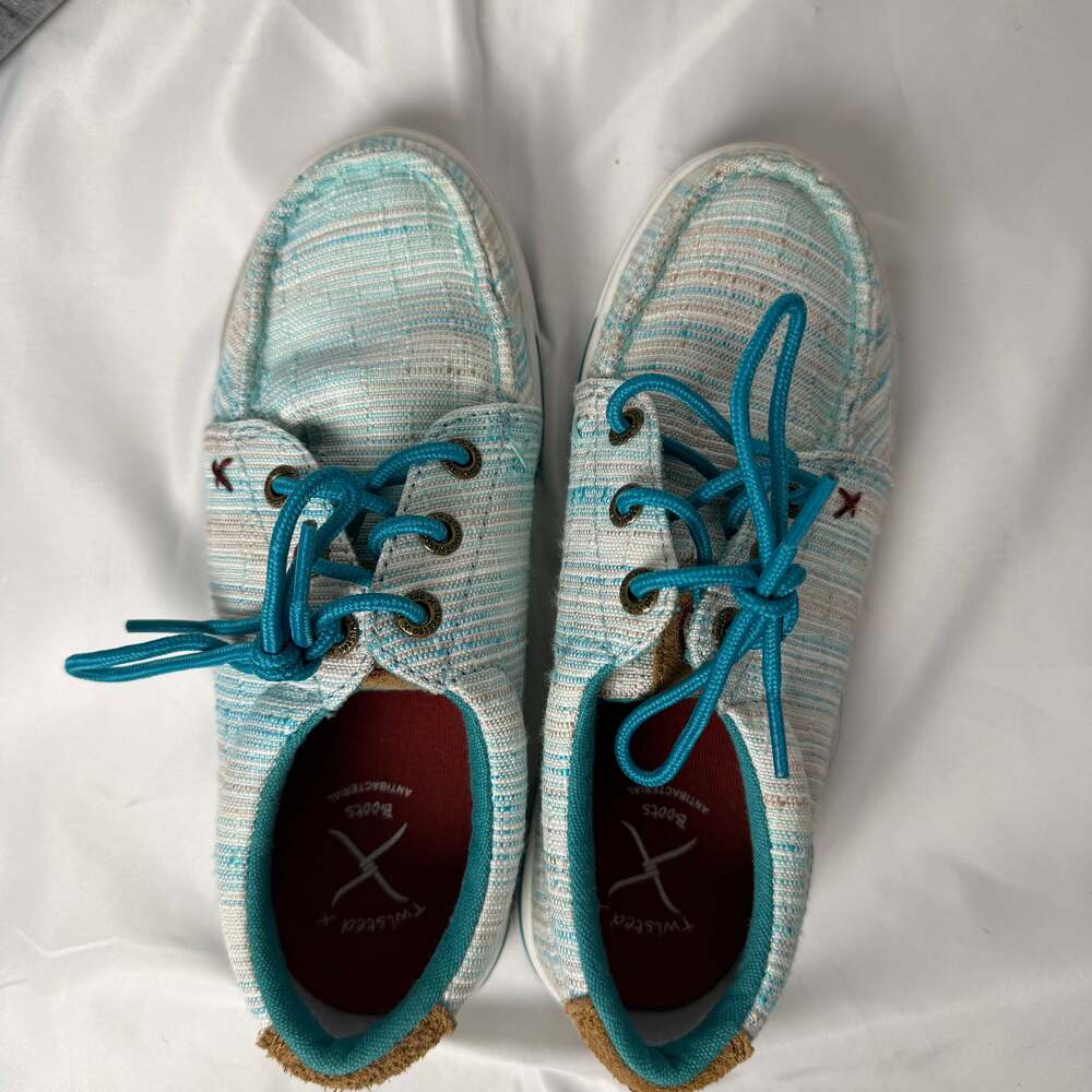 Twisted X Kid's Hooey Loper Shoes Blue White Striped YHYC005 Size 1M